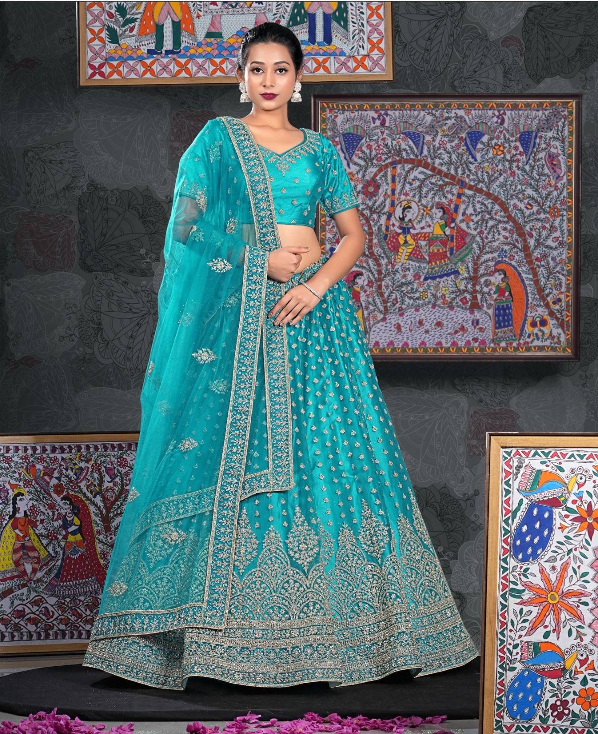 Latest Semi Stitched Netted Lehenga Choli