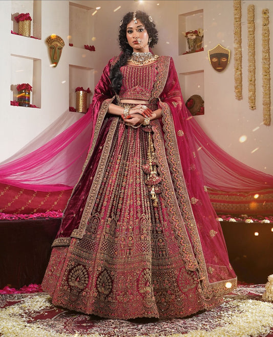 Latest Semi Stitched Velvet Lehenga Choli