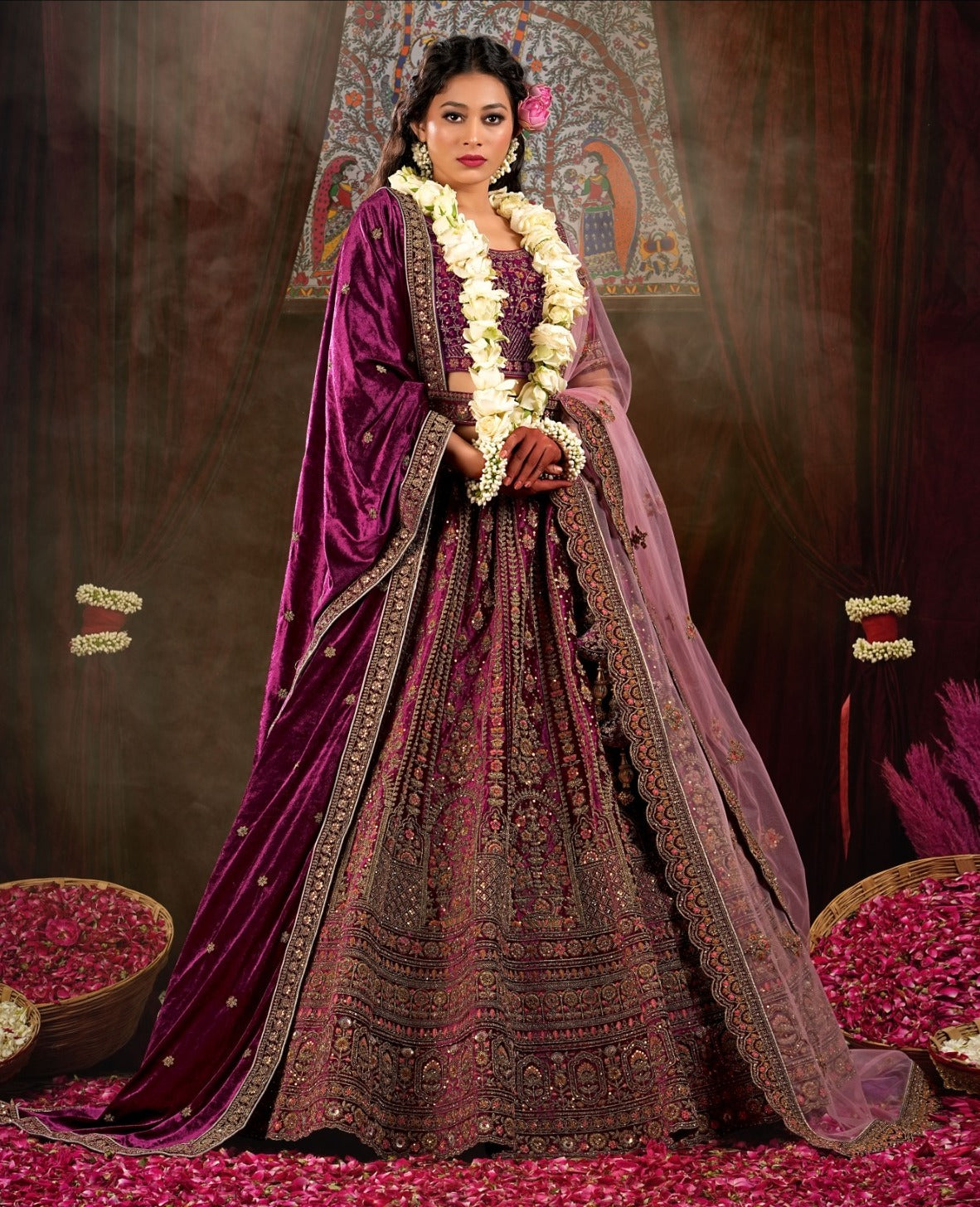 Latest Semi Stitched Velvet Lehenga Choli