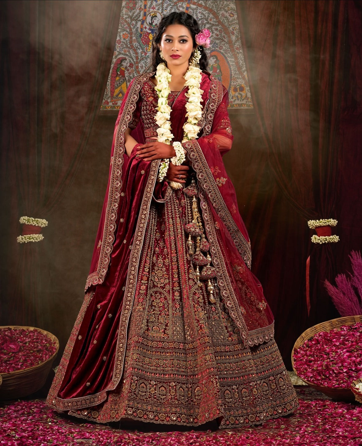 Latest Semi Stitched Velvet Lehenga Choli