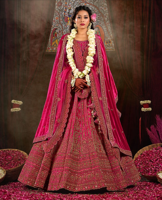 Latest Semi Stitched Velvet Lehenga Choli