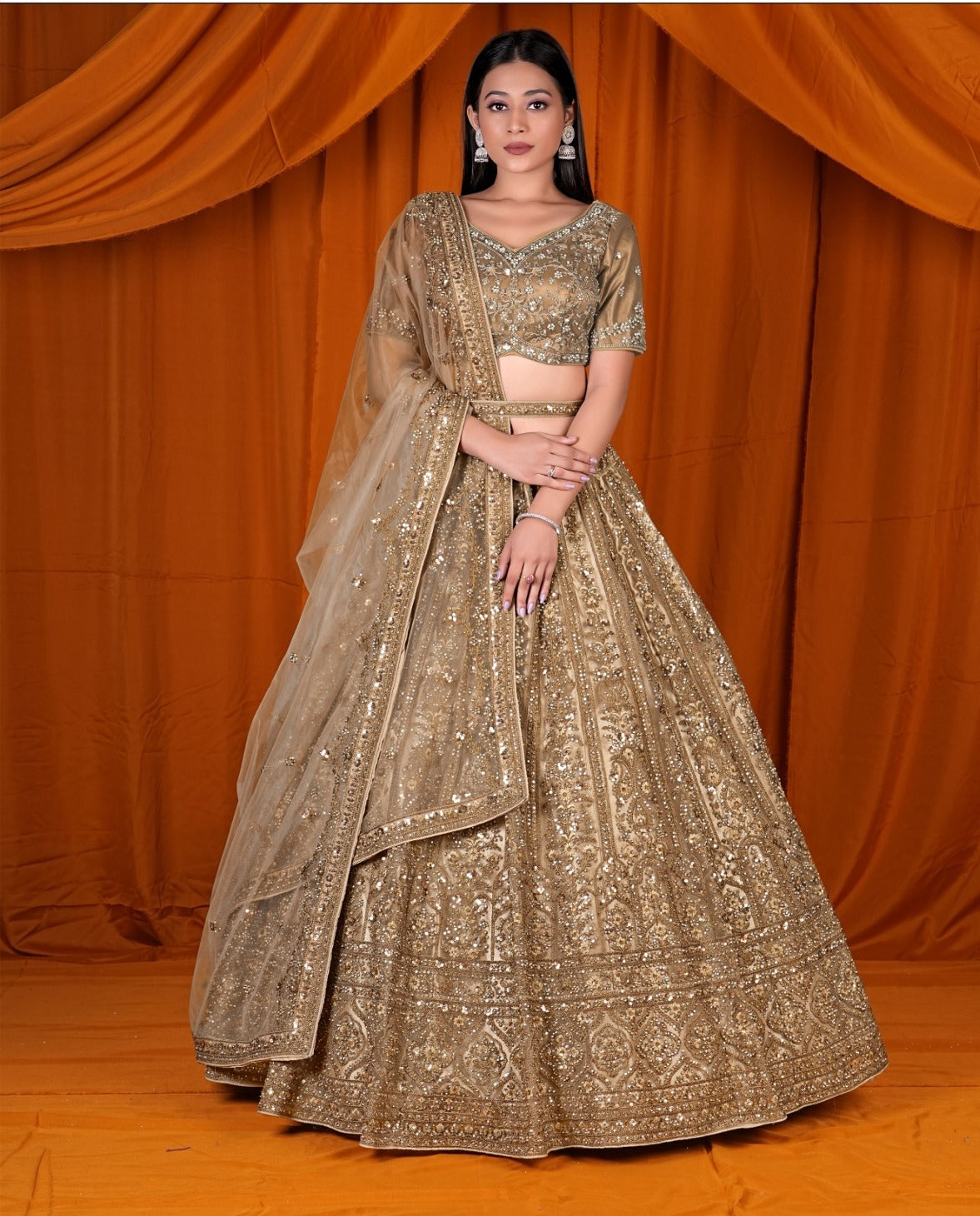 Latest Semi Stitched Netted Lehenga Choli