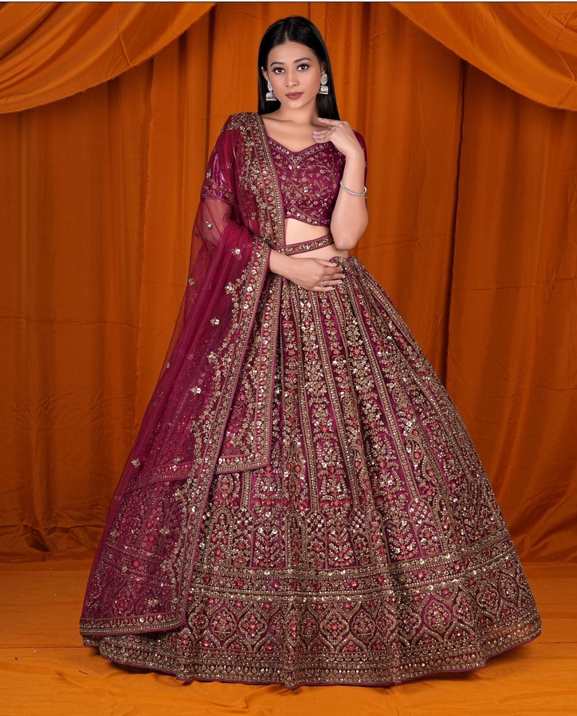 Latest Semi Stitched Netted Lehenga Choli