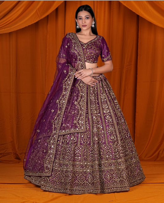 Latest Semi Stitched Netted Lehenga Choli