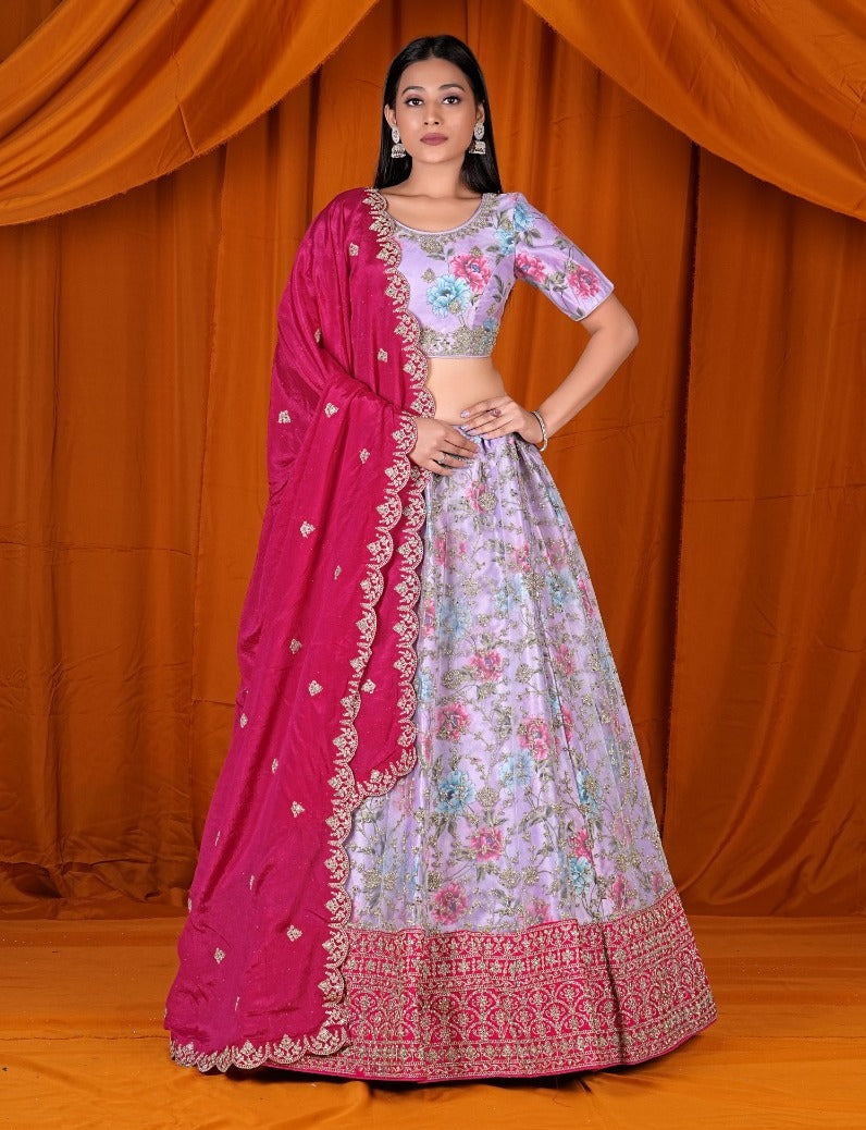 Latest Semi Stitched Netted Lehenga Choli