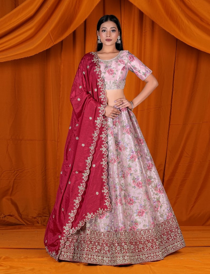 Latest Semi Stitched Netted Lehenga Choli