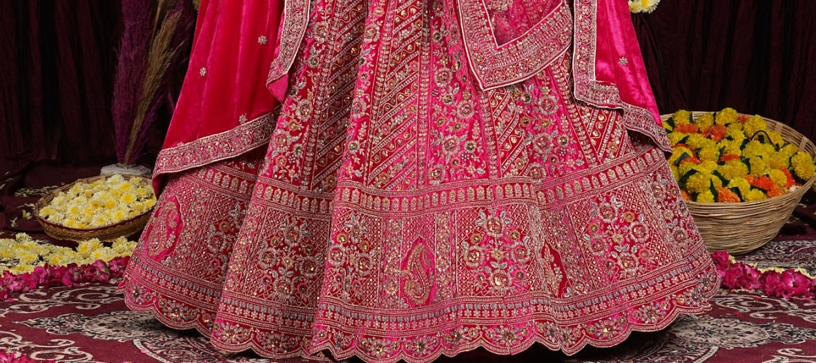 Latest Semi Stitched Velvet Lehenga Choli