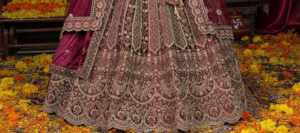 Latest Semi Stitched Velvet Lehenga Choli