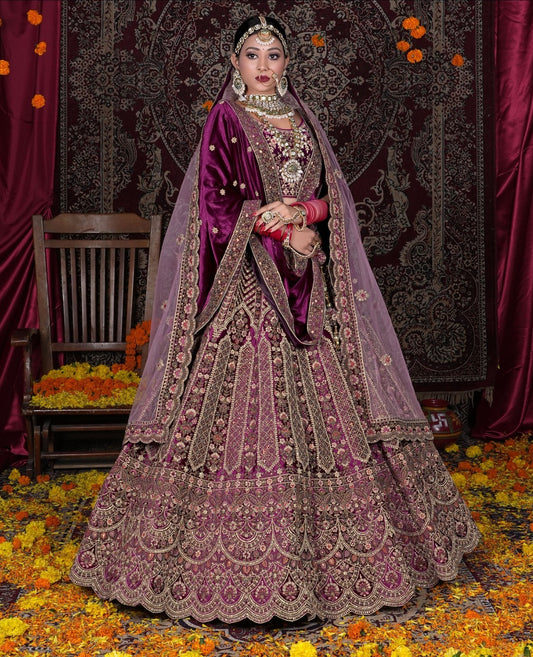 Latest Semi Stitched Velvet Lehenga Choli