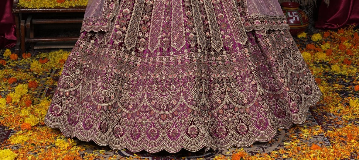 Latest Semi Stitched Velvet Lehenga Choli