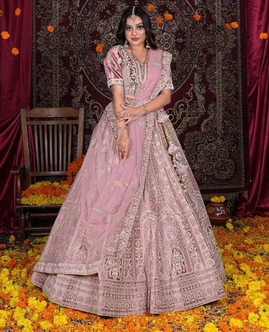 Latest Semi Stitched Velvet Lehenga Choli