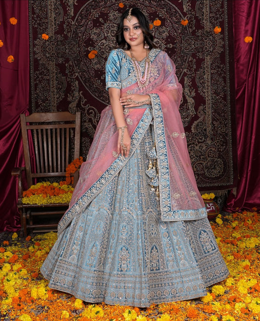 Latest Semi Stitched Velvet Lehenga Choli