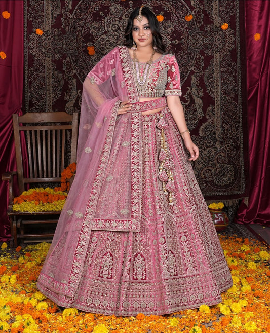 Latest Semi Stitched Velvet Lehenga Choli