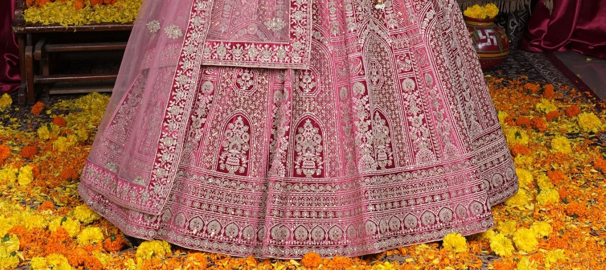 Latest Semi Stitched Velvet Lehenga Choli