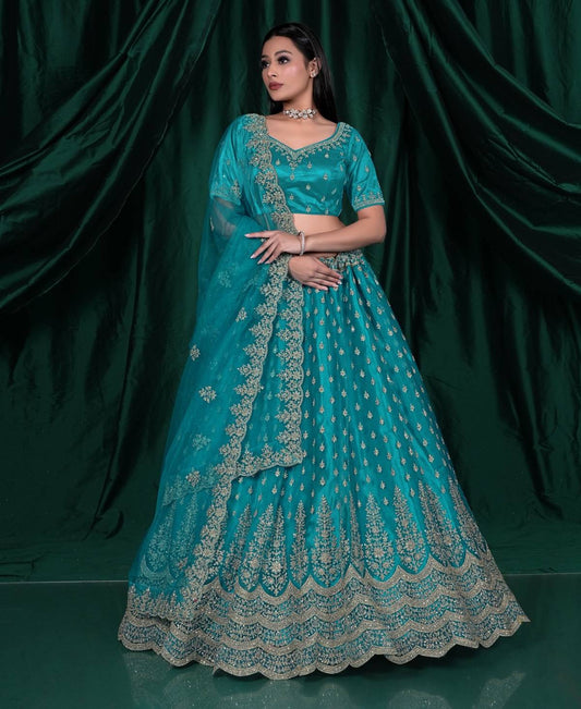 Latest Semi Stitched Netted Lehenga Choli