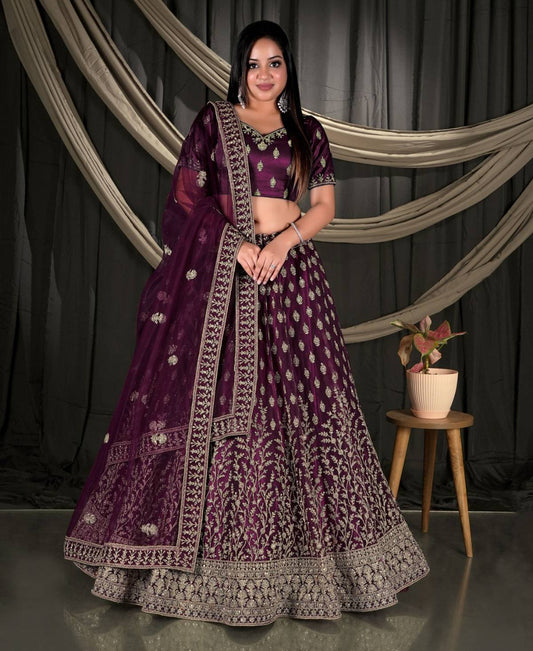 Latest Semi Stitched Netted Lehenga Choli