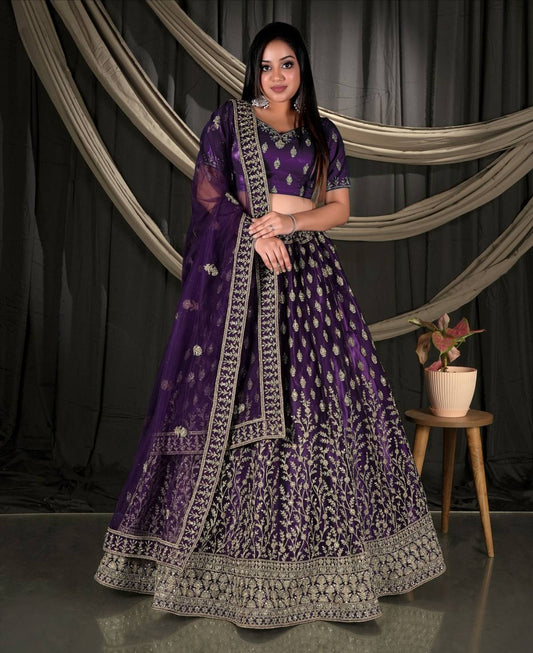 Latest Semi Stitched Netted Lehenga Choli