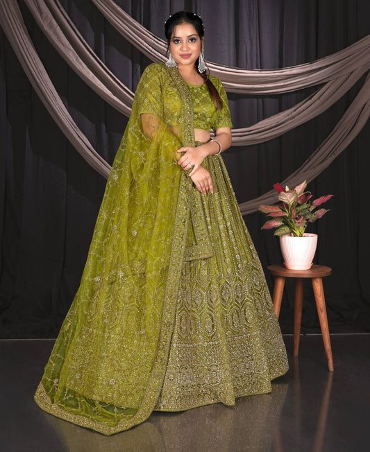 Latest Semi Stitched Netted Lehenga Choli