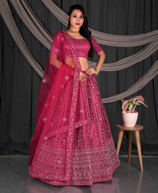 Latest Semi Stitched Netted Lehenga Choli