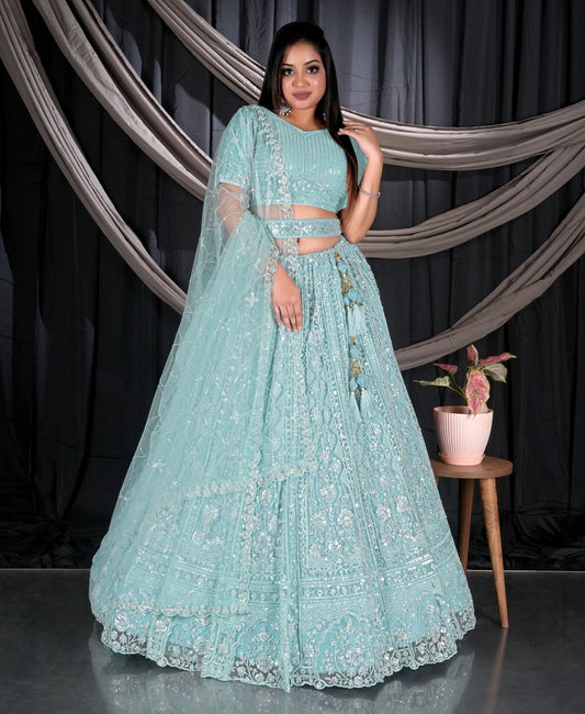 Latest Semi Stitched Netted Lehenga Choli