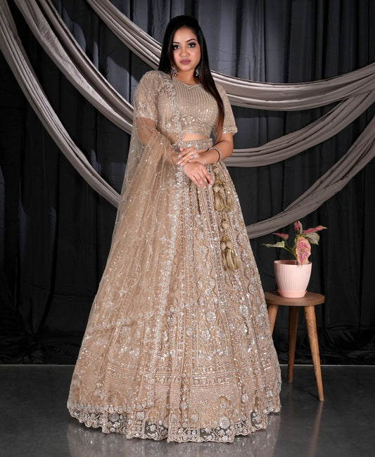 Latest Semi Stitched Netted Lehenga Choli