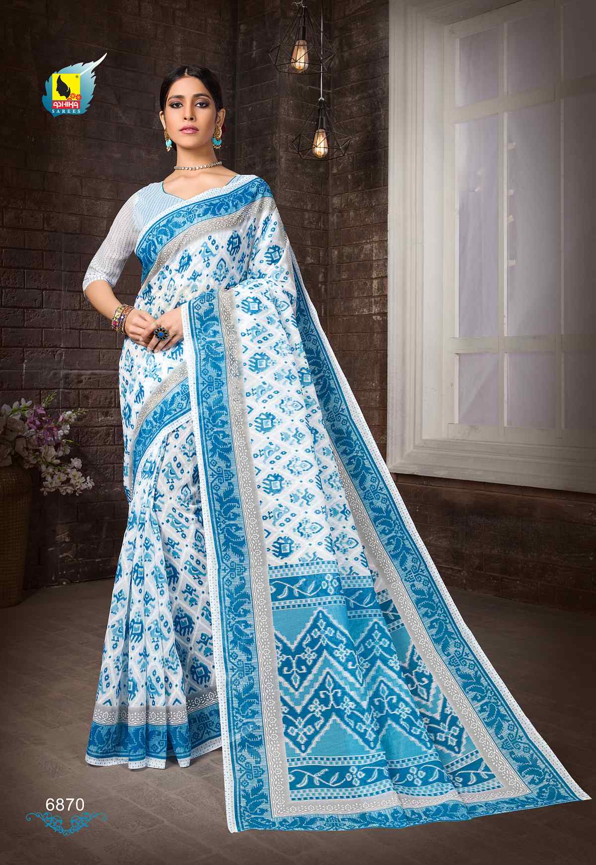 SUDARSHAN SILK LATEST COTTON PRINTED SAREE