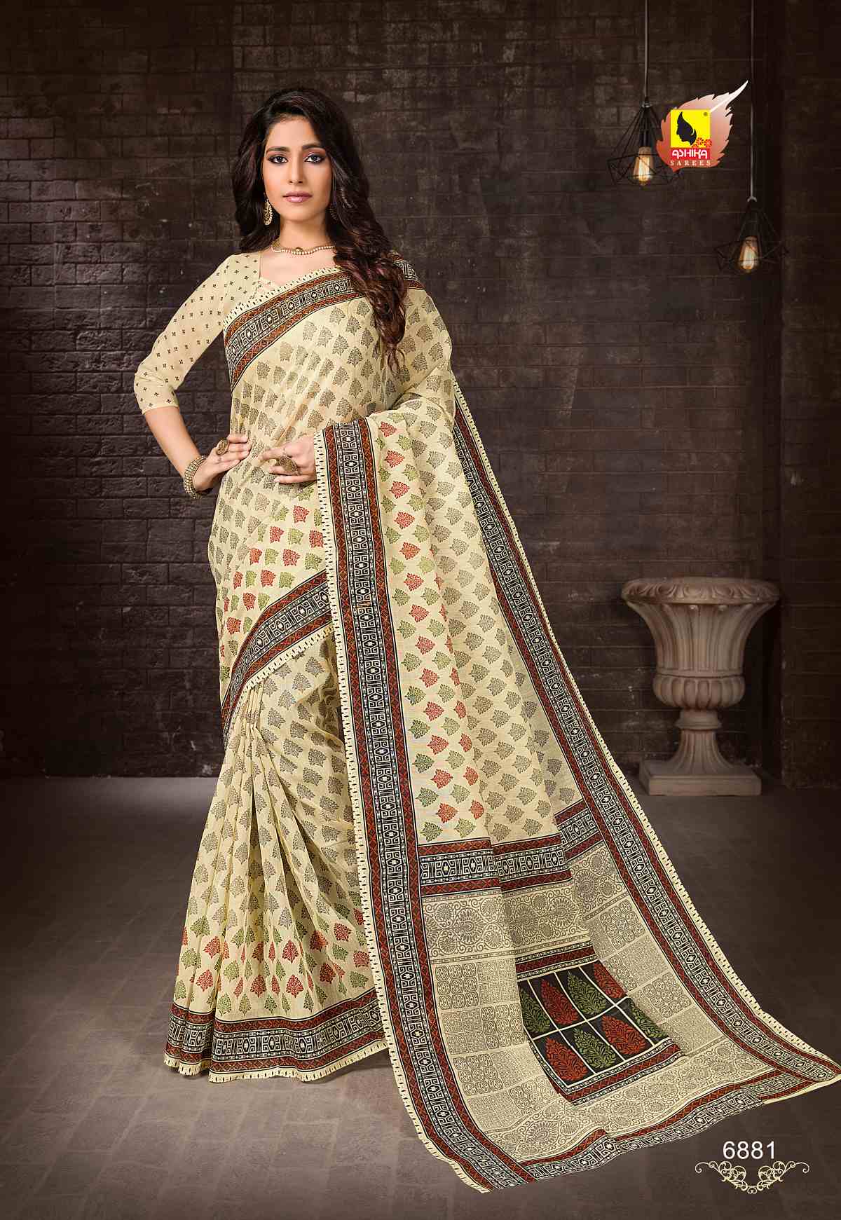 SUDARSHAN SILK LATEST COTTON PRINTED SAREE