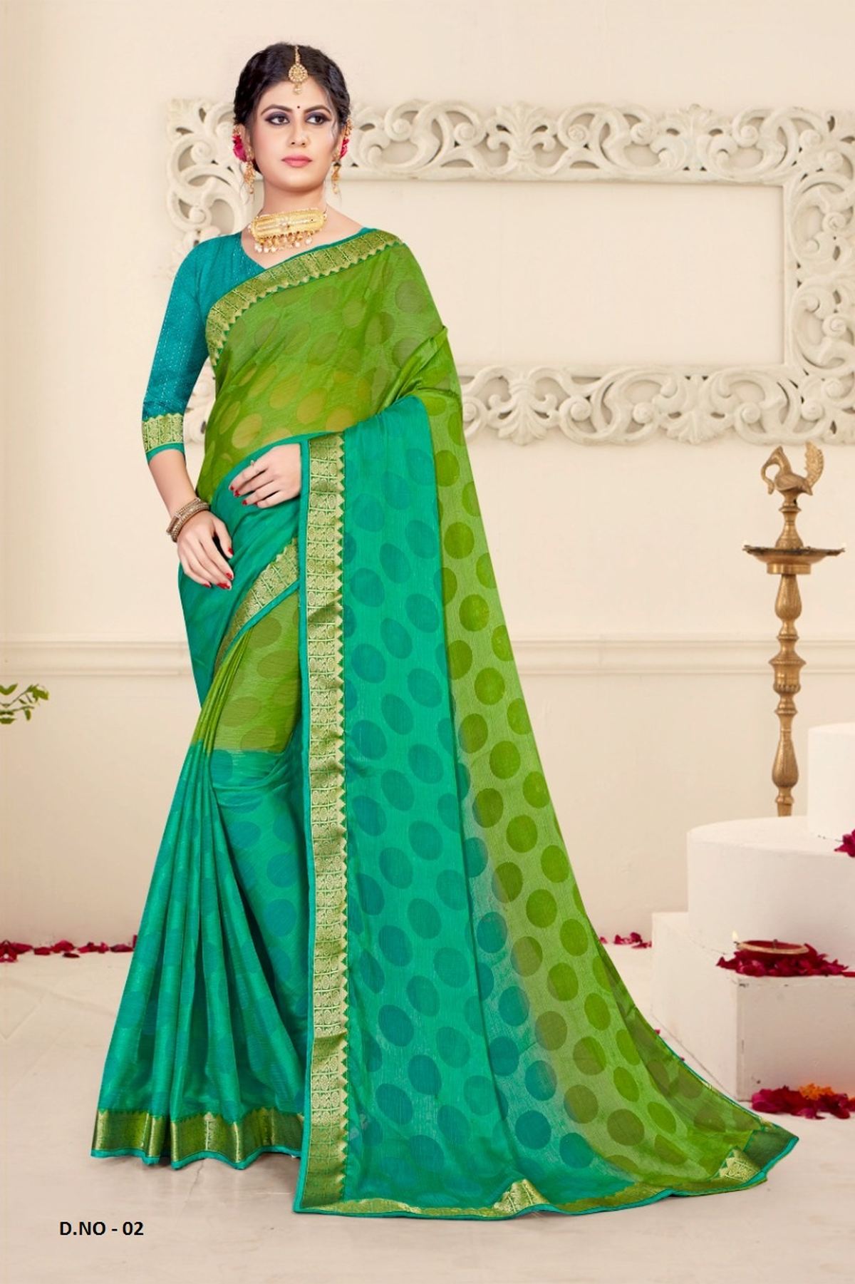 SUDARSHAN SILKS FANCY BROSSO WITH BORDER SAREE