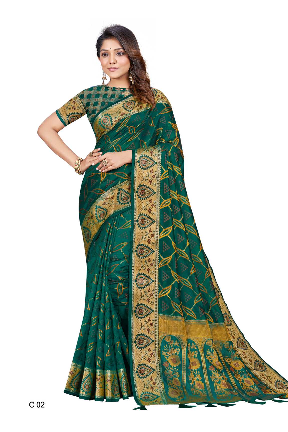 Banarasi Silk Sarees with Woven, Heavy Embroidery work SR054113431