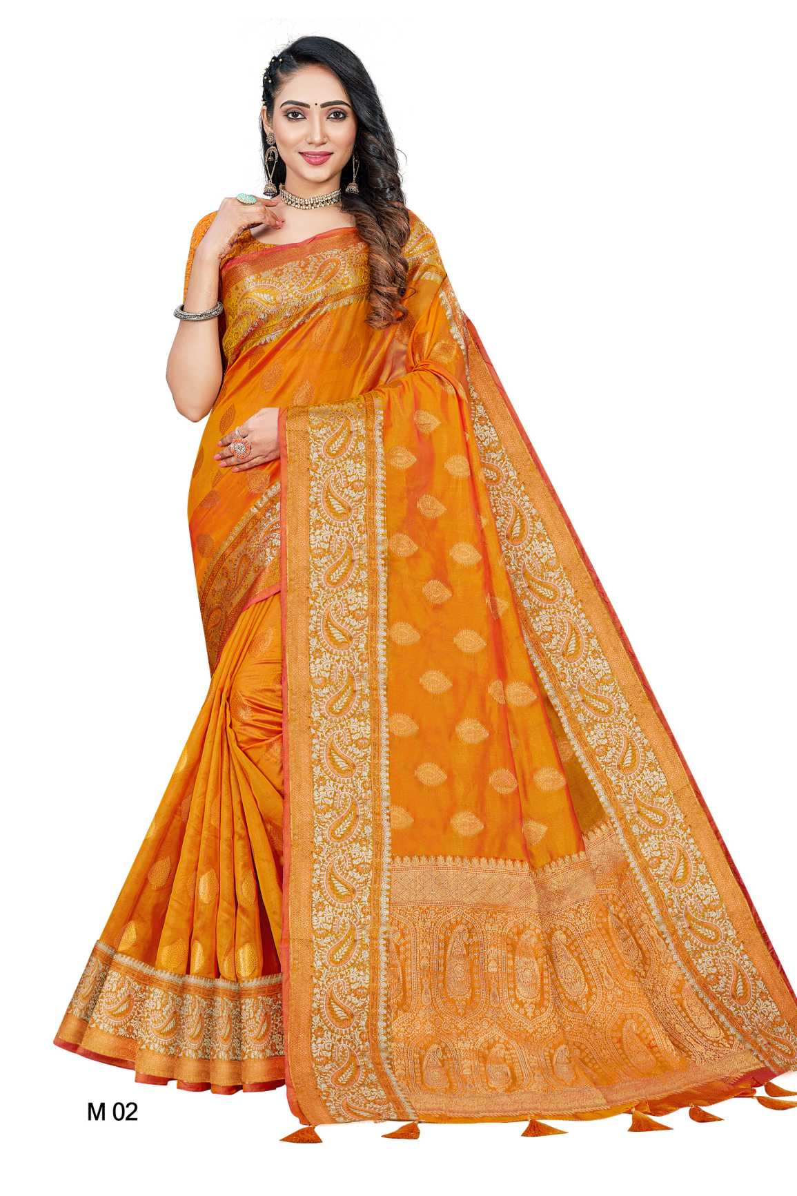 DESIGNER ORGANZA SAREE WITH RICH PALLU AND FANCY BORDER