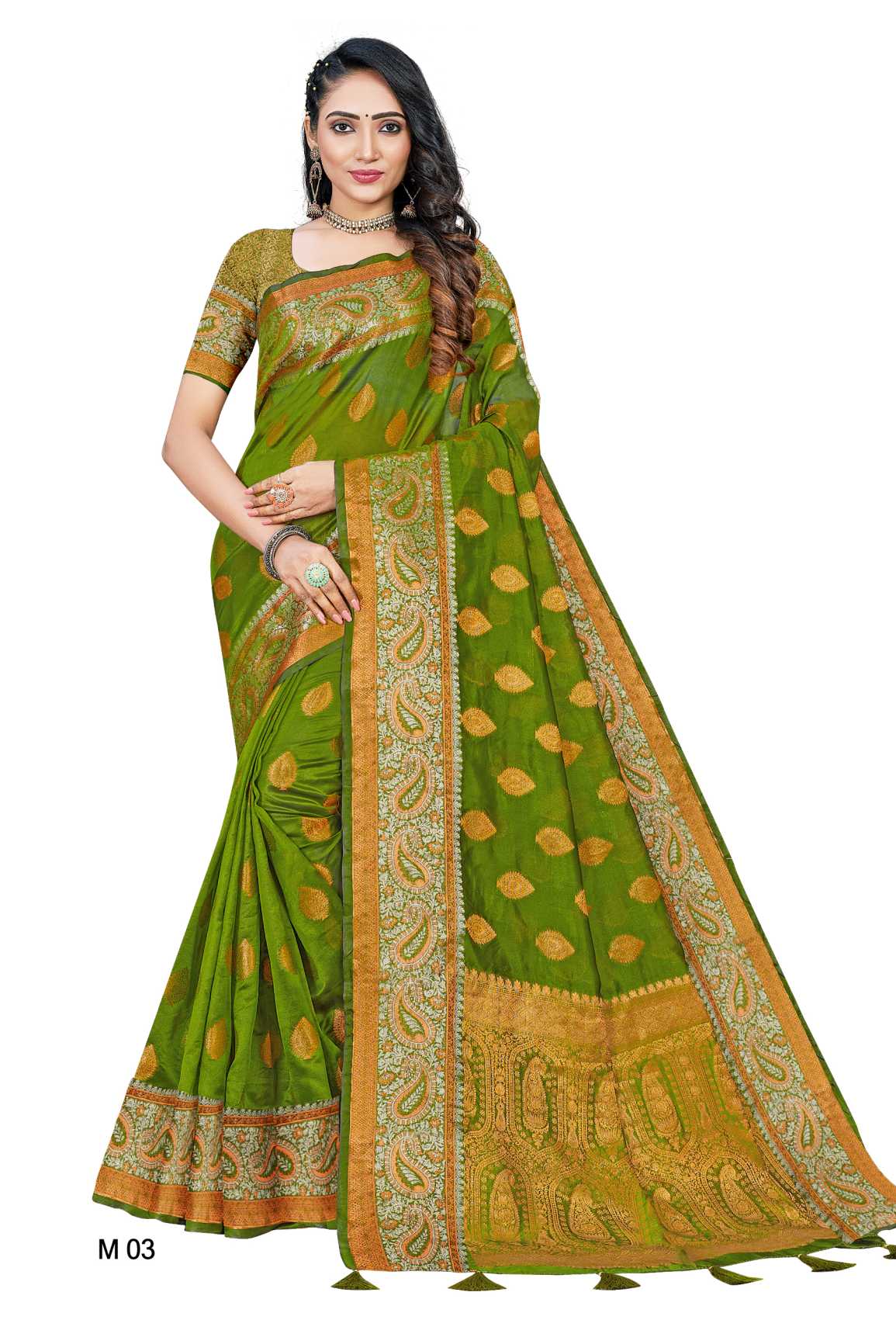 DESIGNER ORGANZA SAREE WITH RICH PALLU AND FANCY BORDER