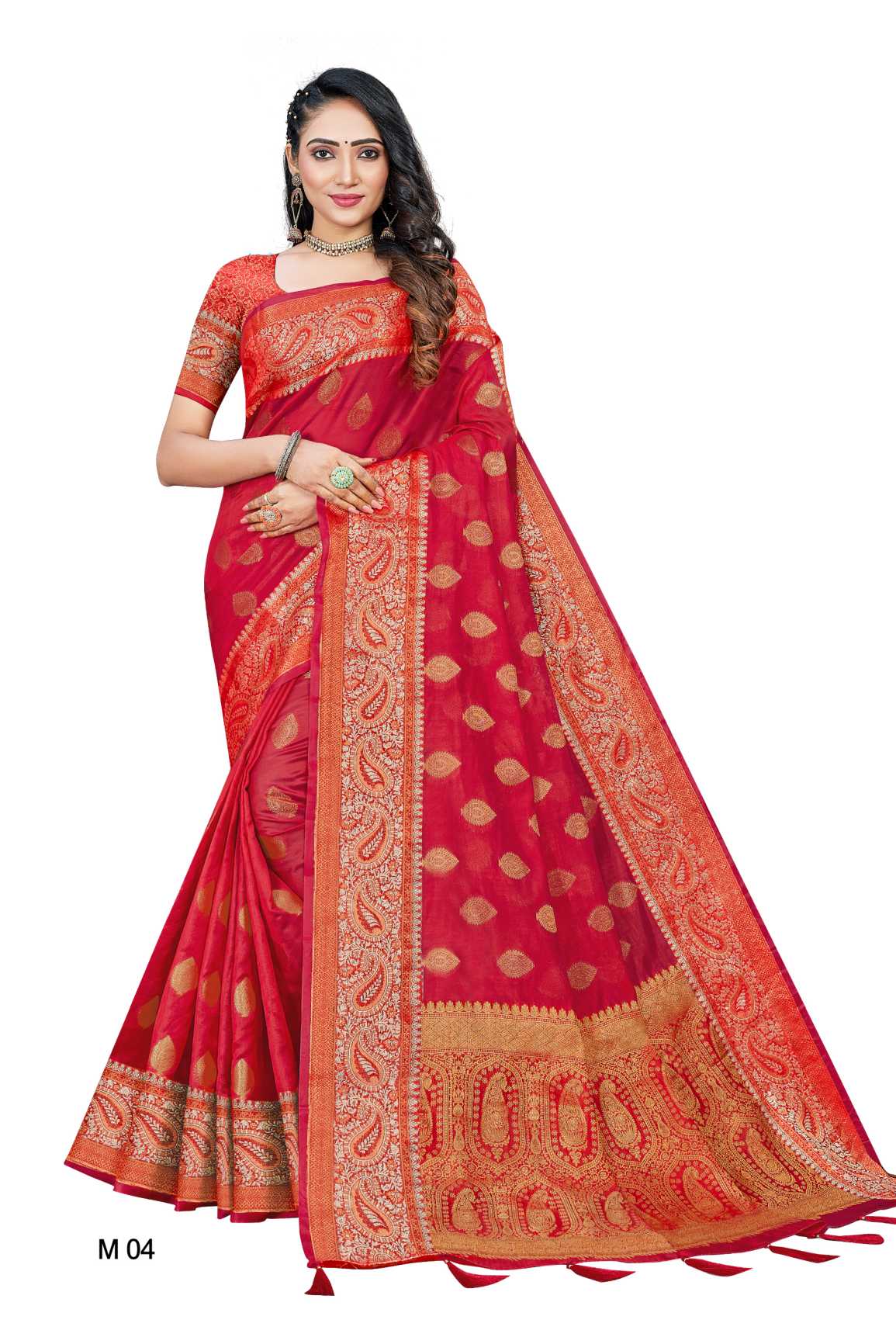 DESIGNER ORGANZA SAREE WITH RICH PALLU AND FANCY BORDER