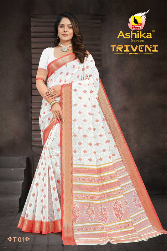 LATEST GADWAL COTTON PRINTED SAREE