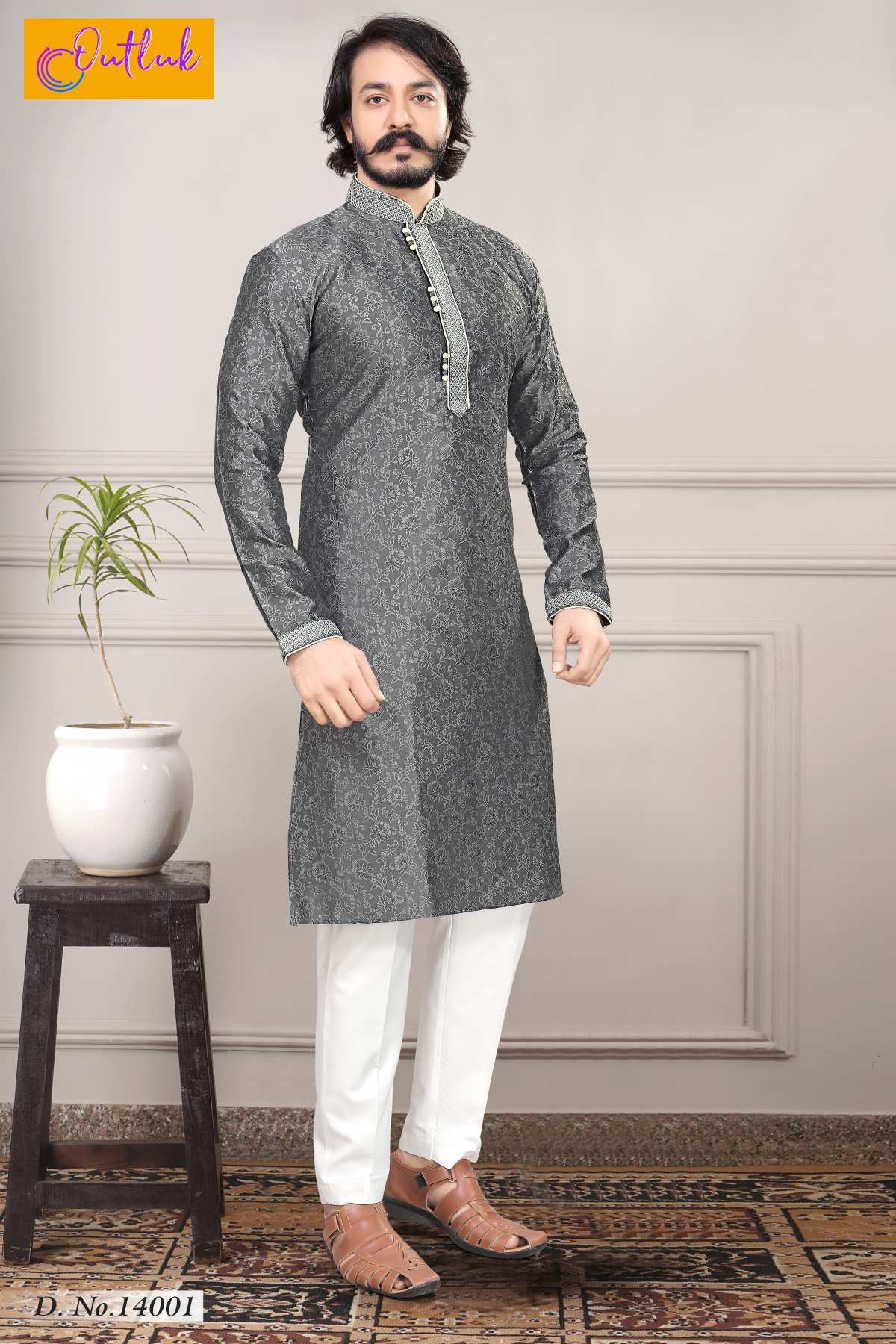 Sudarshan Silks Pure Jequard silk Kurta Pajama