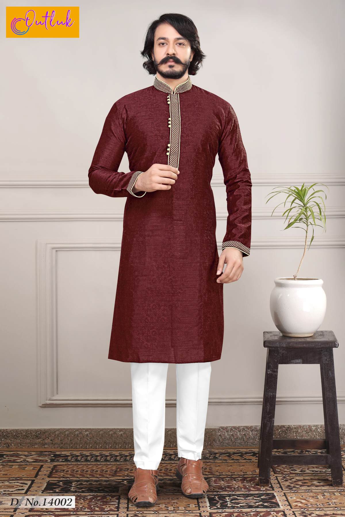 Sudarshan Silks Pure Jequard silk Kurta Pajama