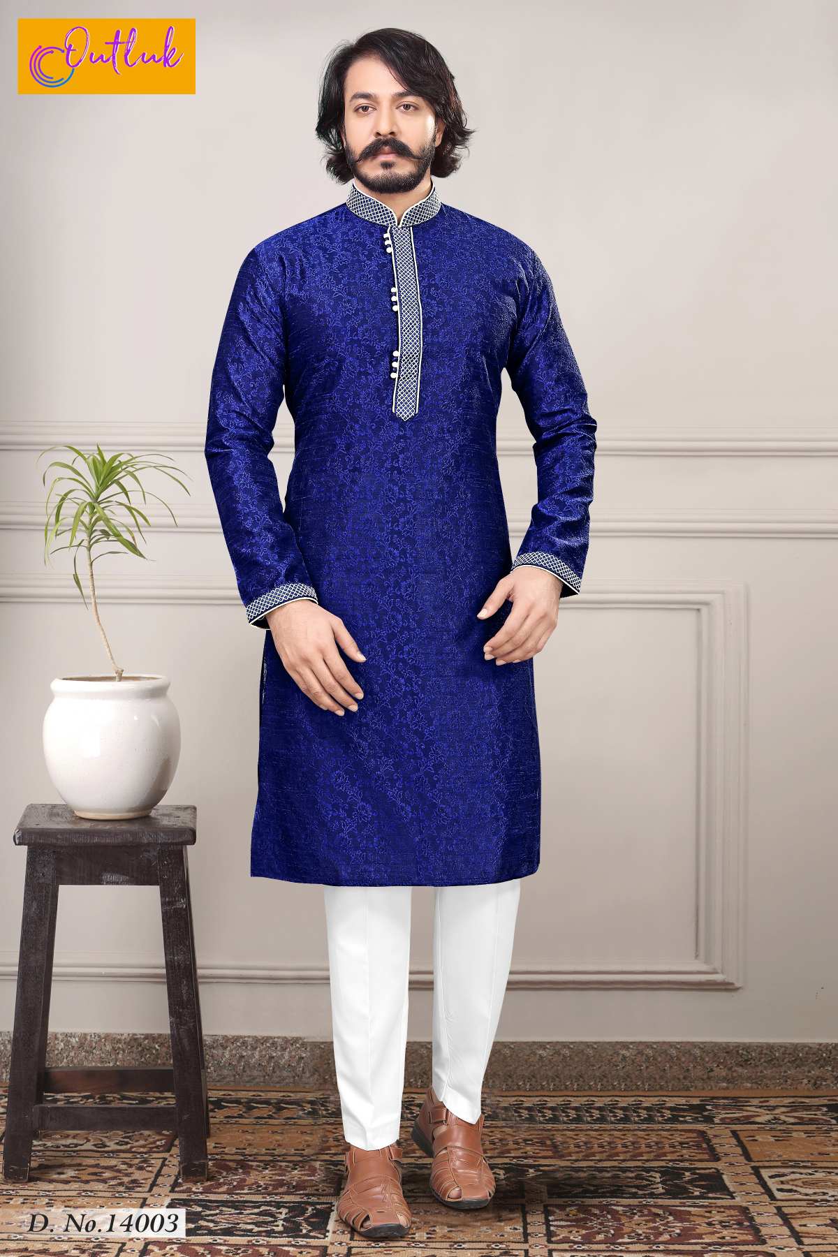 Sudarshan Silks Pure Jequard silk Kurta Pajama