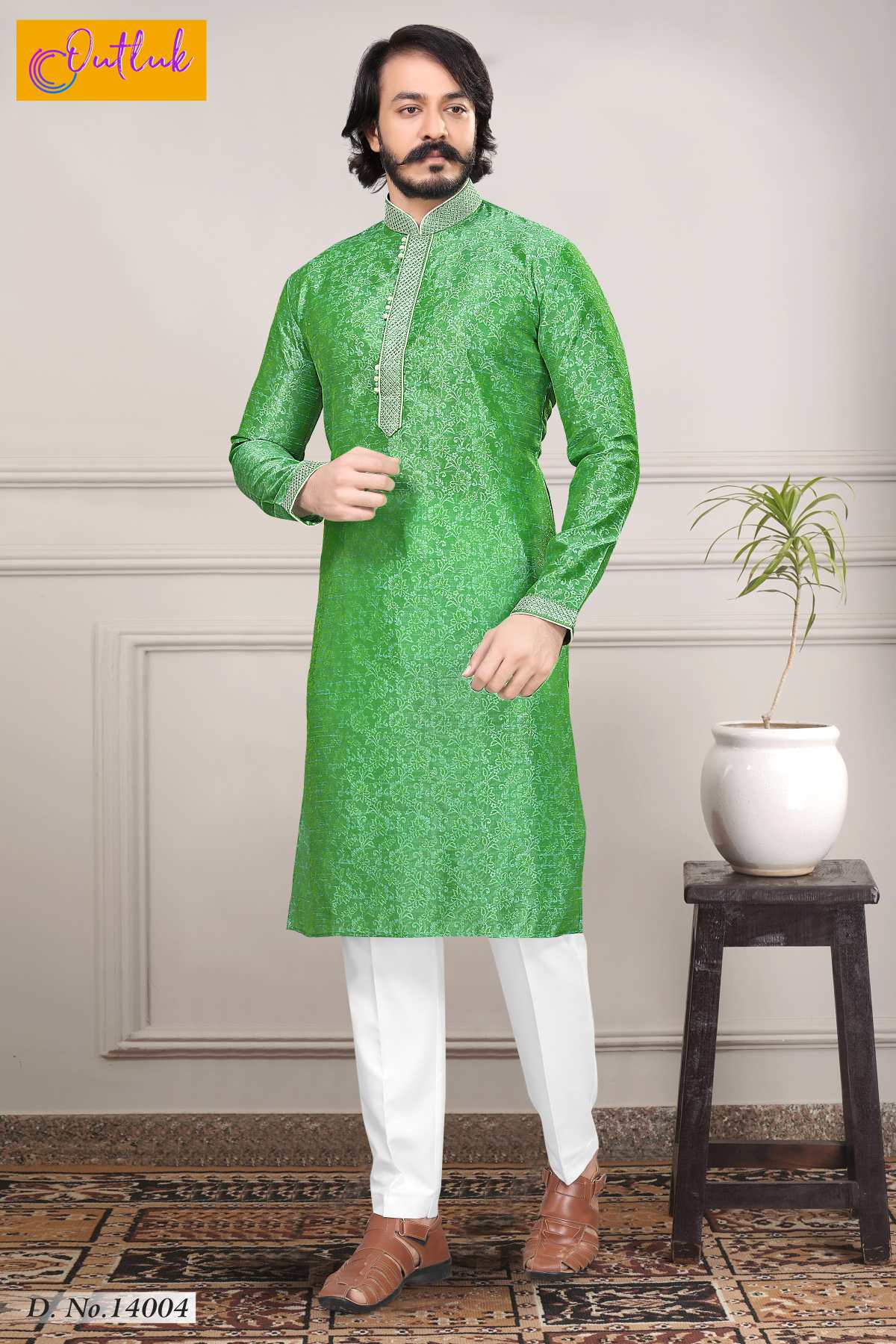 Sudarshan Silks Pure Jequard silk Kurta Pajama