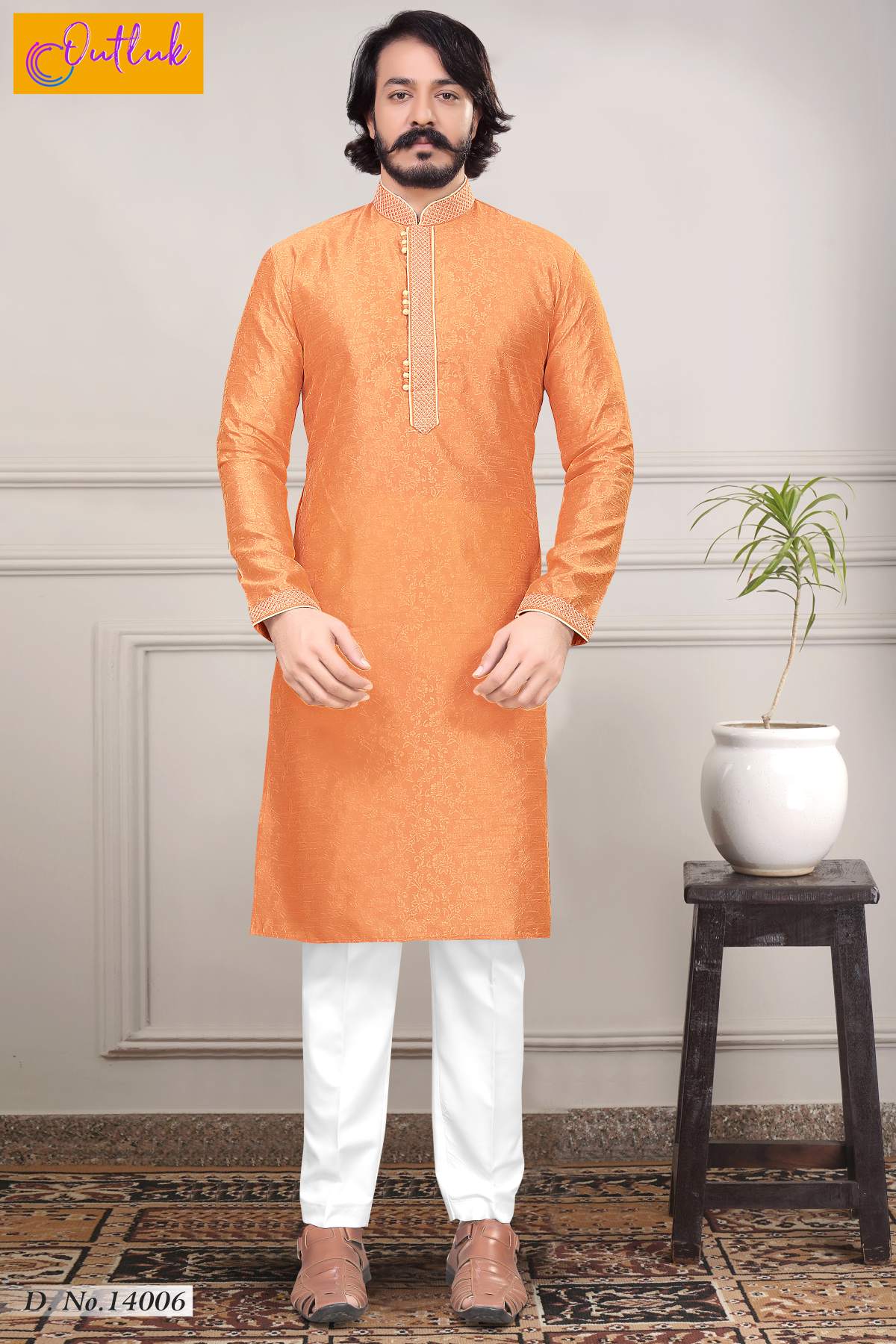 Sudarshan Silks Pure Jequard silk Kurta Pajama