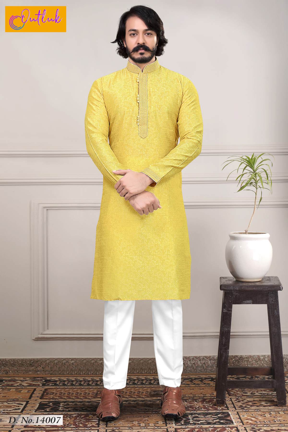 Sudarshan Silks Pure Jequard silk Kurta Pajama