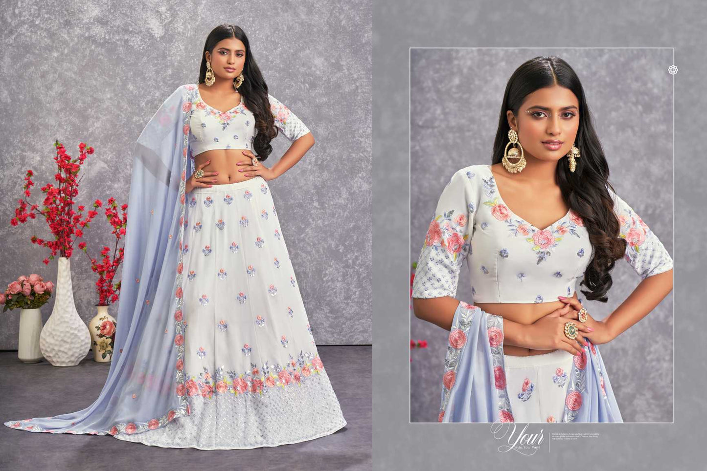 Latest Semi Stitched Georgette Lehenga Choli