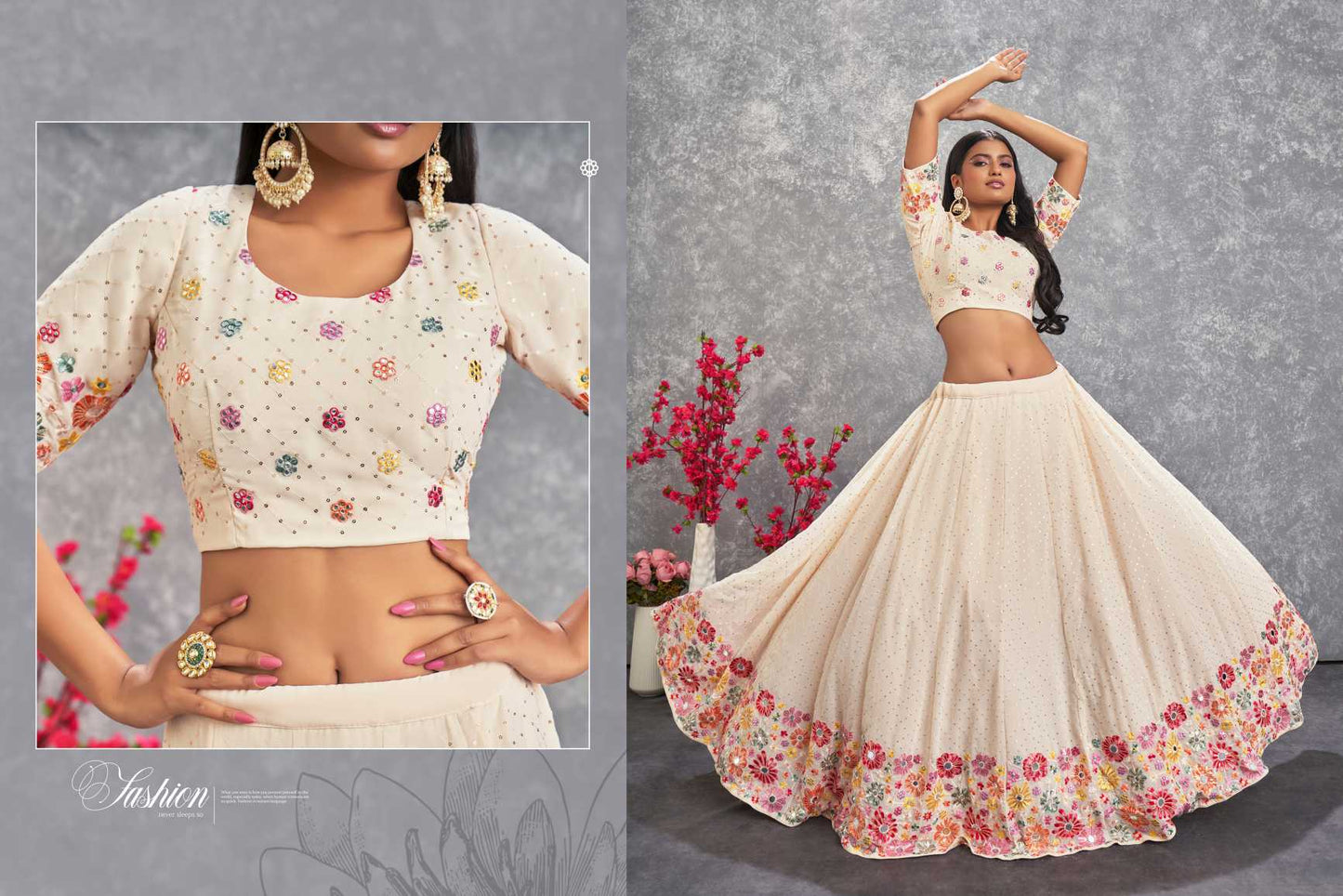 Latest Semi Stitched Georgette Lehenga Choli