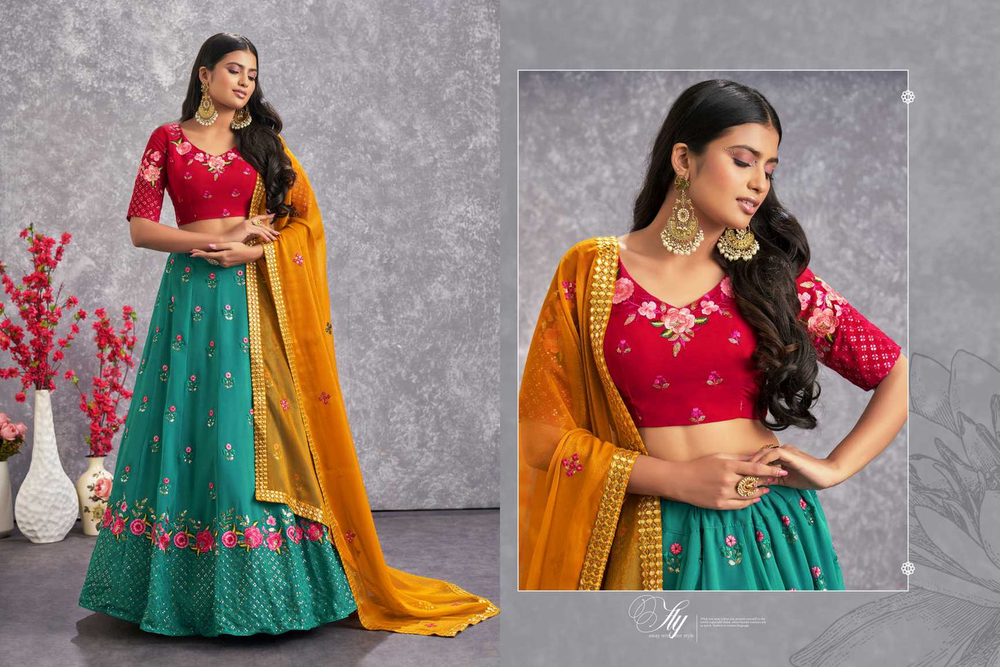 Latest Semi Stitched Georgette Lehenga Choli