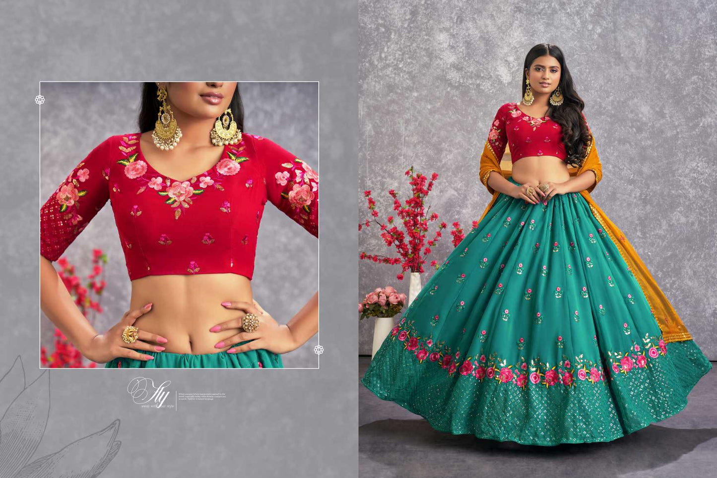 Latest Semi Stitched Georgette Lehenga Choli