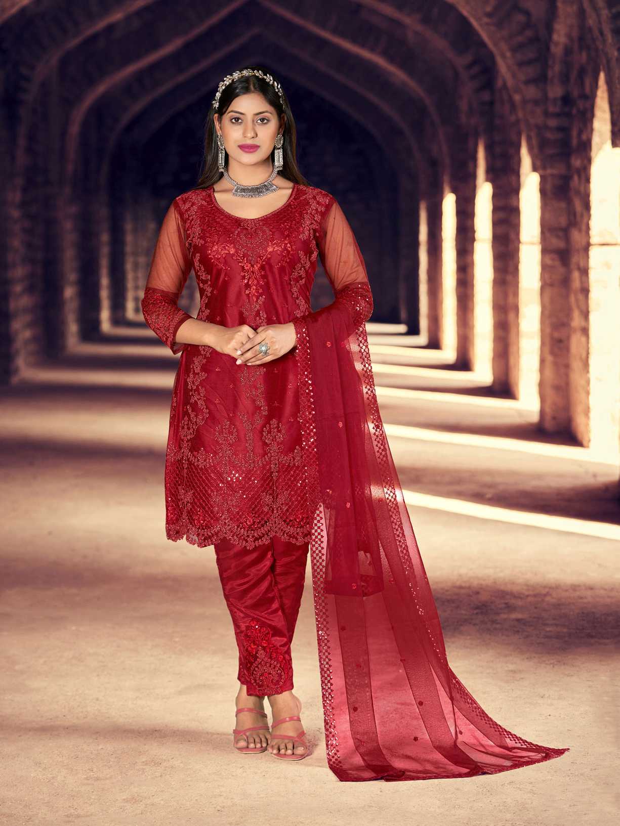 Latest Designer Partywear Semi Stitched Salwar Straight Cut