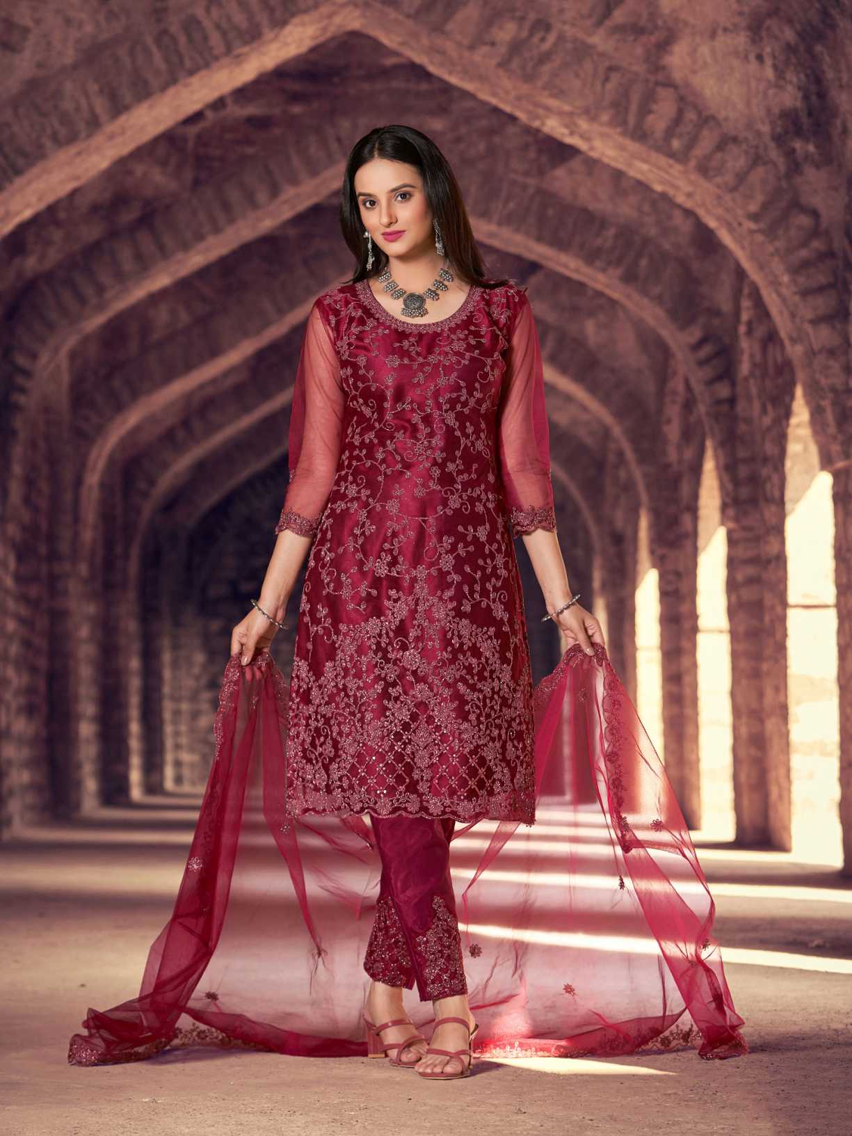 Latest Designer Partywear Semi Stitched Salwar Straight Cut