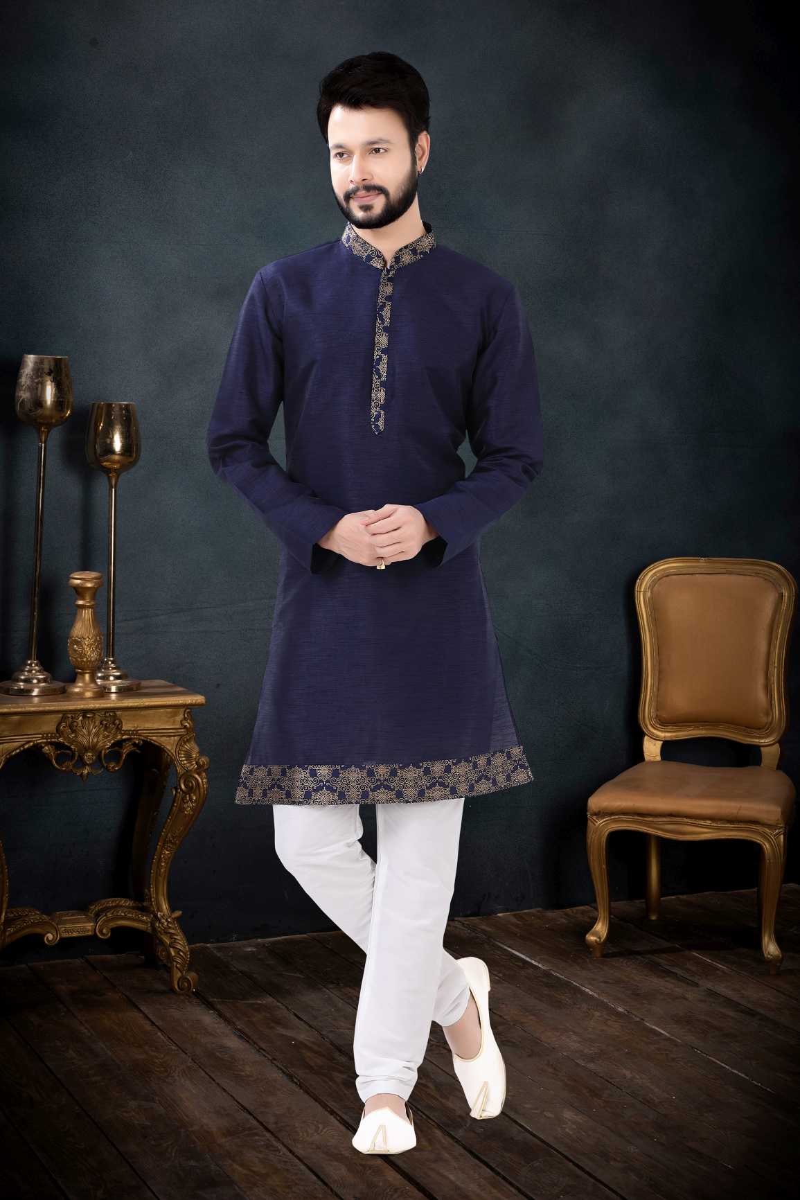 New Latest Indowestren Kurta - Blue