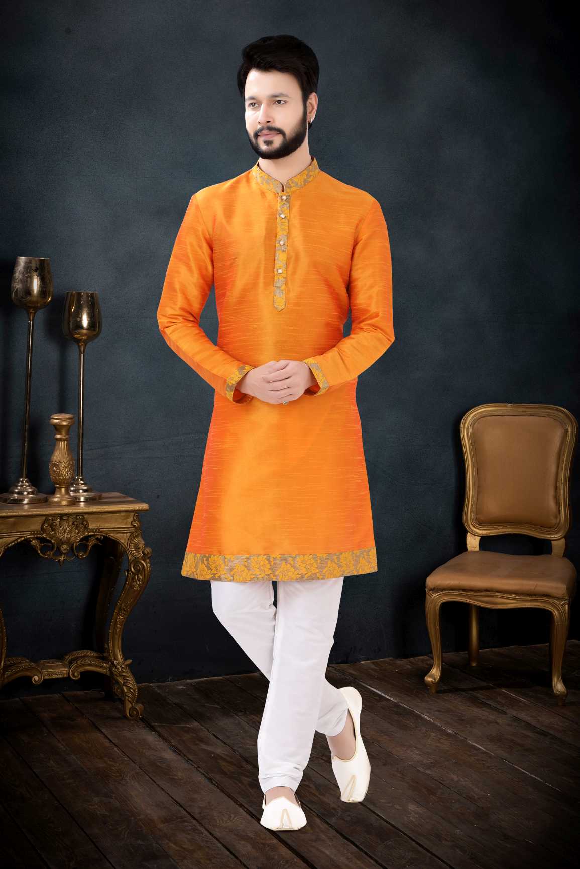 New Latest Indowestren Kurta - Orange