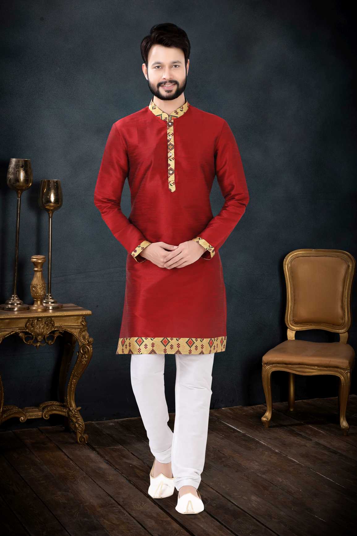 New Latest Indowestren Kurta - Red