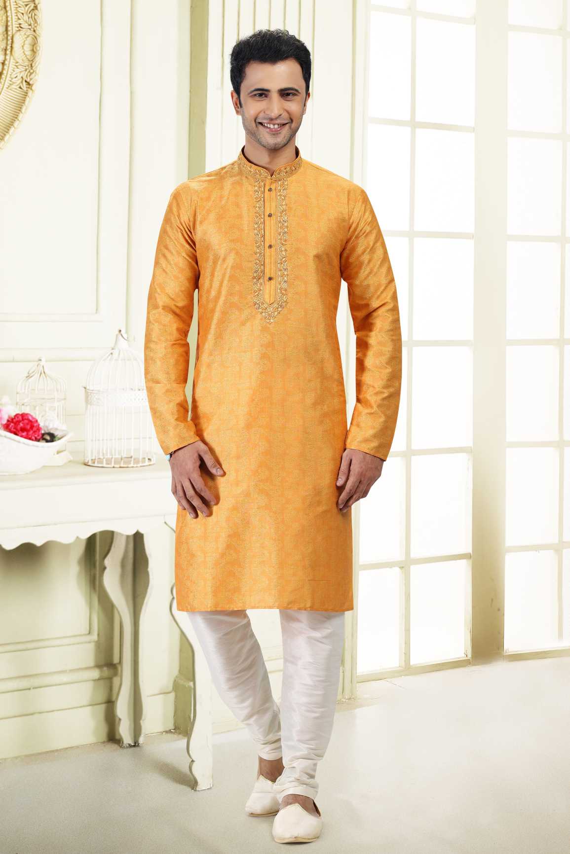 Latest Trendy Banarasi Silk Kurta Pyjama