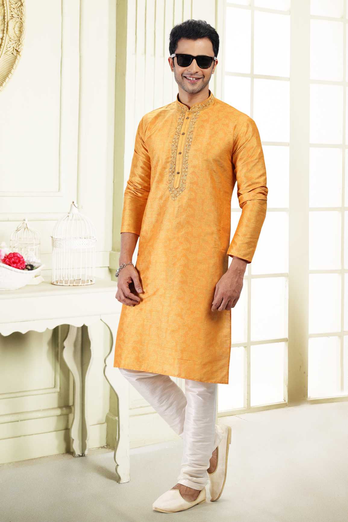 Latest Trendy Banarasi Silk Kurta Pyjama